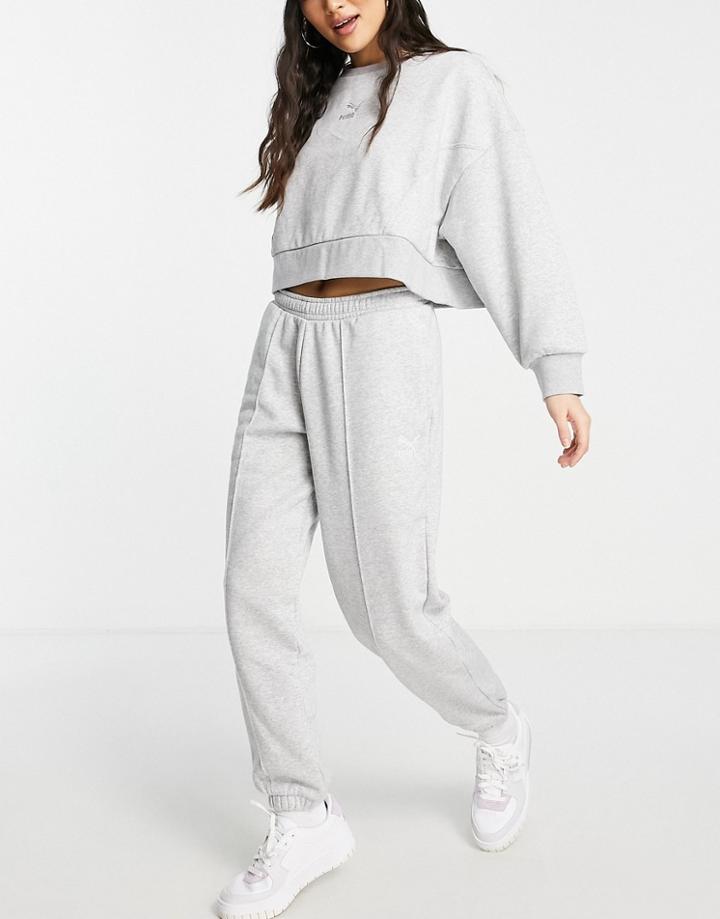 Puma Oversized Pleated Sweatpants In Gray - Exclusive To Asos