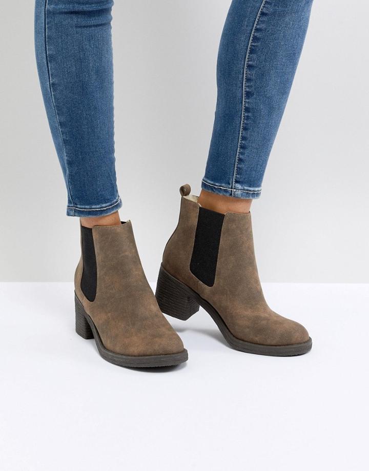 Office Apple Faux Fur Lined Boots - Brown