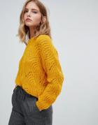 Only Cable Knit Sweater-yellow