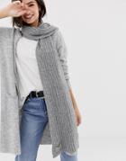 Oasis Knitted Scarf In Gray - Gray