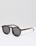 Le Specs Round Polarized Sunglasses In Tort - Brown