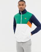 Pull & Bear Track Jacket In White Color Block - White