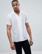 Asos Design Regular Fit Revere Collar Sheer Shirt - White