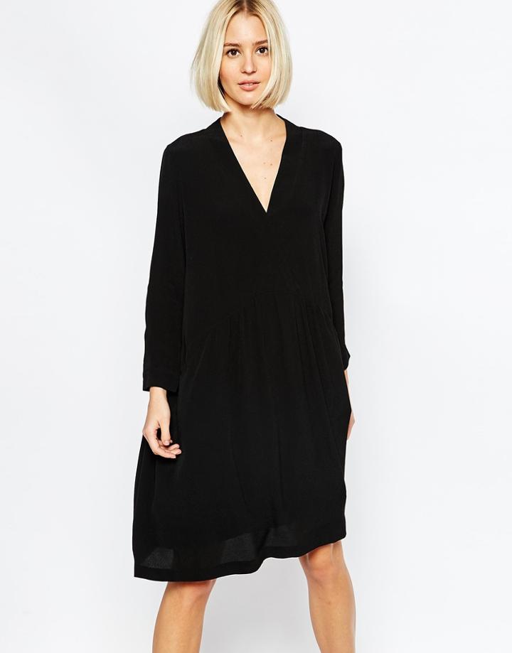 Just Female Lola Smock Dress - Black