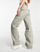 Hollister Cargo Baggy Pants In Khaki-green