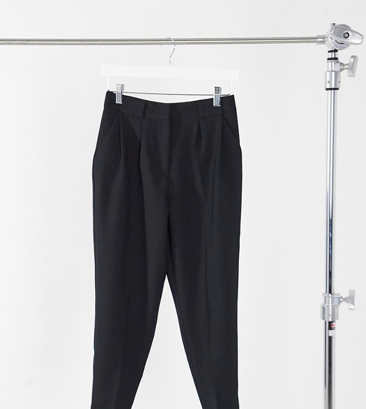 Asos Design Petite Tailored Smart Tapered Pants In Black