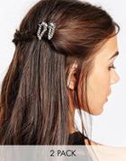 Kat & George Two Pack Hair Grip With Skull And Chain