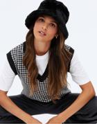 New Look Fluffy Faux Fur Bucket Hat In Black
