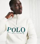 Polo Ralph Lauren X Asos Exclusive Collab Polar Fleece Half Zip In Cream With Chest Logo-white