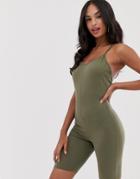 Asos Design Sporty Mix & Match Short Unitard-green