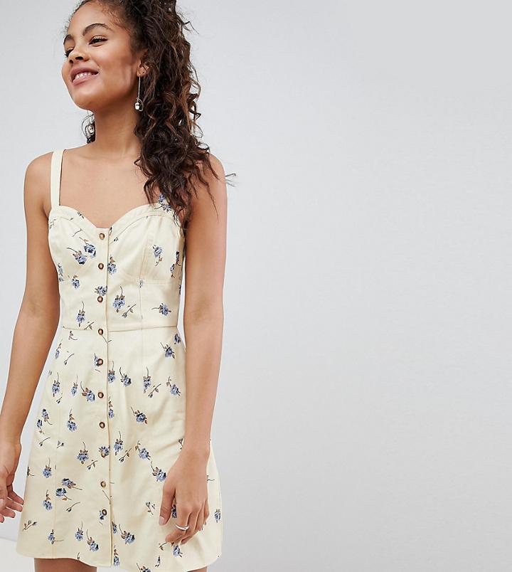 Asos Design Tall Sundress In Ditsy Floral Print - Multi