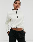 Asos Design Fleece With Zip-cream