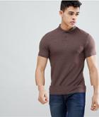 Asos Design Muscle Fit Jersey Polo In Brown - Brown