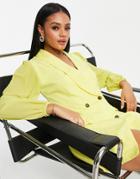 Unique 21 Blazer Dress With Puff Sleeves In Yellow