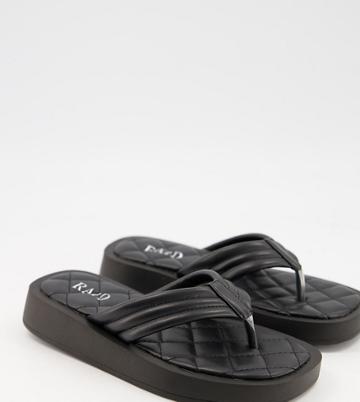 Raid Wide Fit Chunky Flip Flops In Black