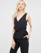 Y.a.s Elena Top With Ruched Detail - Black