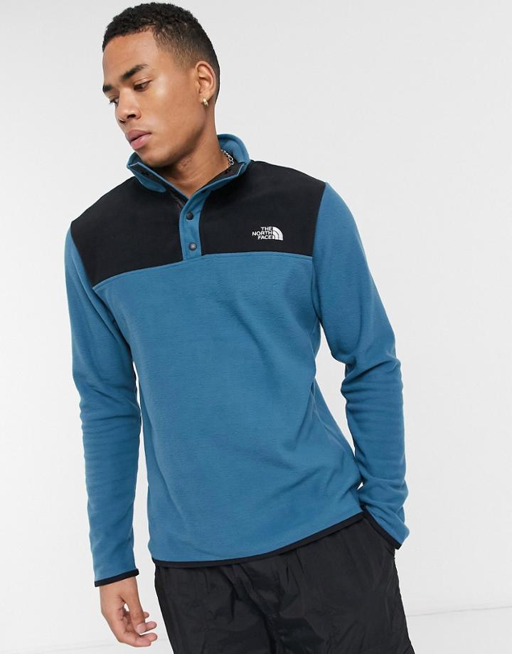 The North Face Tka Glacier Snap Neck Pullover Fleece In Blue