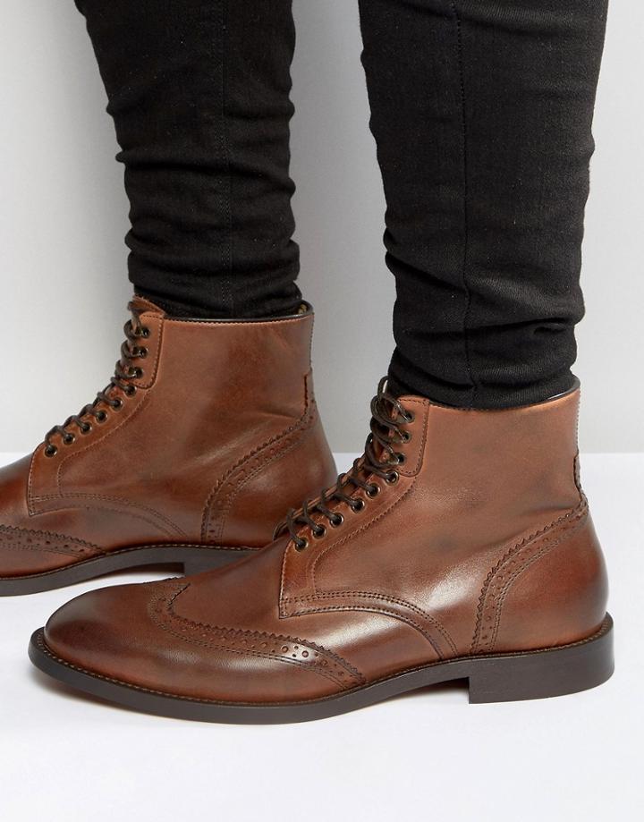 Hudson London Greenham Leather Boots - Brown