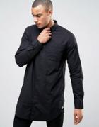 New Look Longline Regular Fit Shirt In Black - Black