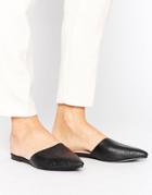 Lost Ink Textured Black Mules - Black