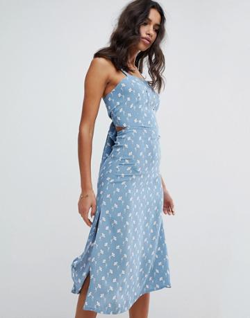Faithfull Floral Midi Dress - Blue