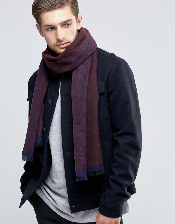 Ted Baker Scarf Herringbone - Red