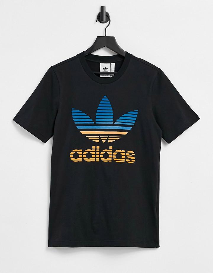 Adidas Originals Trefoil Ombre T Shirt In Black