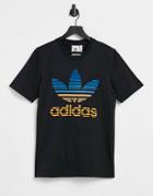 Adidas Originals Trefoil Ombre T Shirt In Black