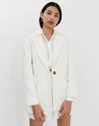 Asos Design Cream Cord Suit Blazer - Cream