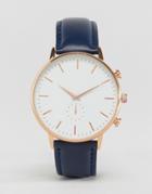 New Look Oversized Leather Watch - Blue
