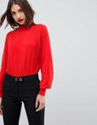 Mango High Neck Sweater - Red