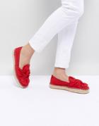 Stradivarius Twist Front Espadrille - Red