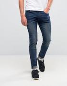 D-struct Skinny Vintage Wash Jeans - Navy