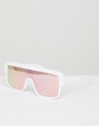 Black Phoenix Square Frame Flat Top Sunglasses - White