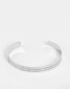 Asos Design Cuff Bracelet With Greek Wave In Silver Tone