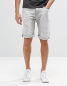 Threadbare 5 Pocket Denim Shorts With Knee Rip - Gray