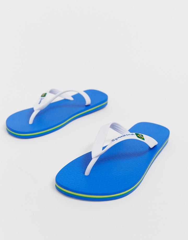 Ipanema Brazil 21 Flip Flop In White/blue - Blue