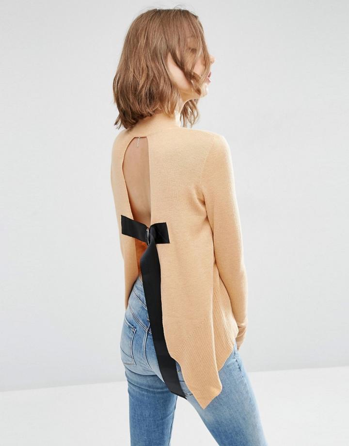 Asos Sweater With Open Back - Orange