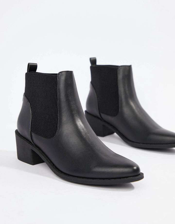 Truffle Collection Kitten Heel Boots - Black