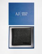 Armani Jeans Saffiano Faux Leather Billfold Wallet - Black