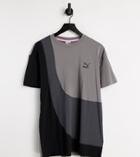 Puma Convey Logo T-shirt In Multi Gray Exclusive To Asos-grey
