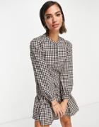 Whistles Gingham Smock Mini Dress In Multi