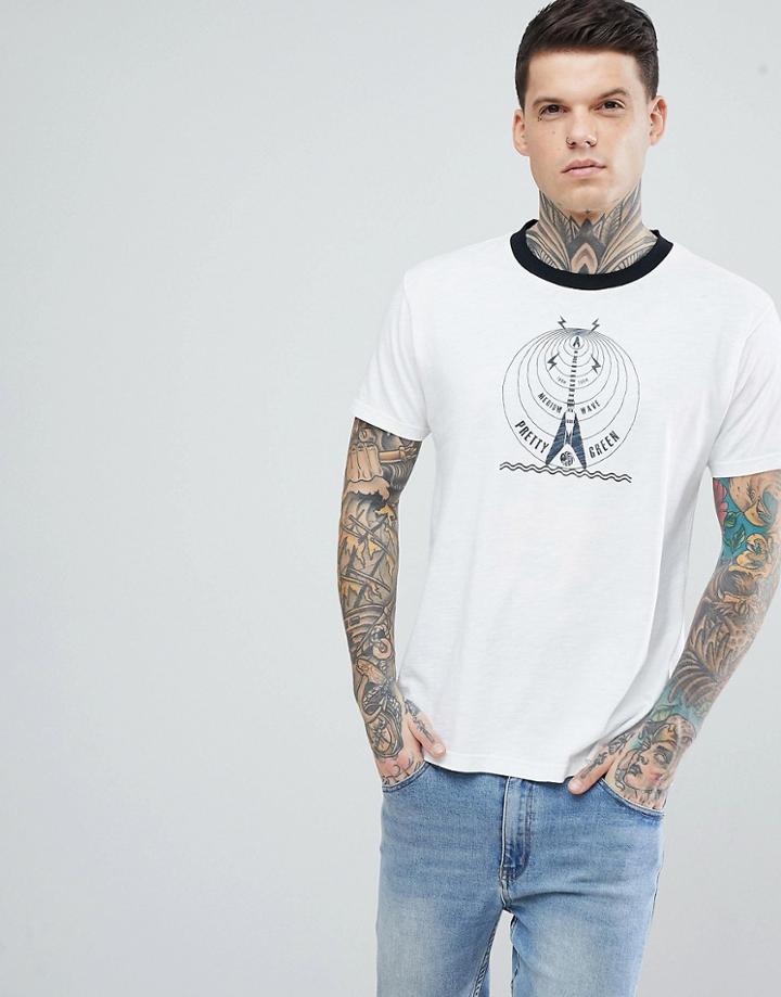 Pretty Green Mediumwave T-shirt In White - White