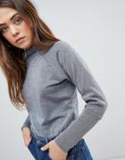 Jdy Melody Funnel Neck Sweatshirt - Gray