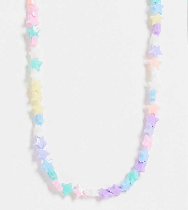Pieces Exclusive Beaded Star Necklace In Multi
