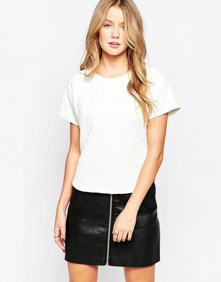 Closet Quilted Scuba Shell Top - Ivory