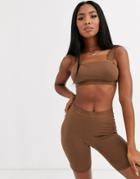 Nubian Skin Cocoa By Ns Nude Bandeau Bralette In Medium-neutral