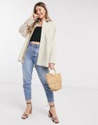 Asos Design Oversized Relaxed Cotton Dad Shirt In Sand-no Color