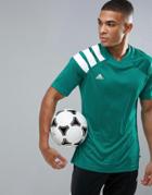 Adidas Football Training T-shirt With 90s Print In Green Cd1100 - Green