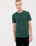 Original Penguin Icon Logo Pinpoint T-shirt In Dark Green - Green